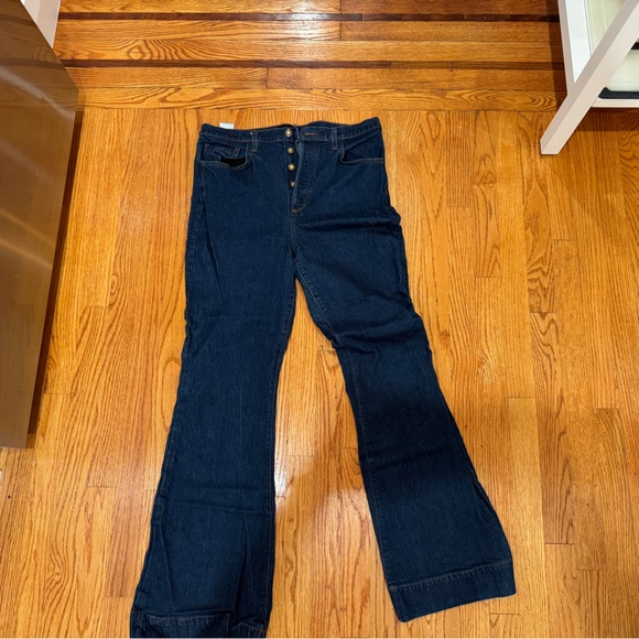 Favorite Daughter Valentina Super High Rise Flare Pepper Wash 31 - Picture 4 of 6